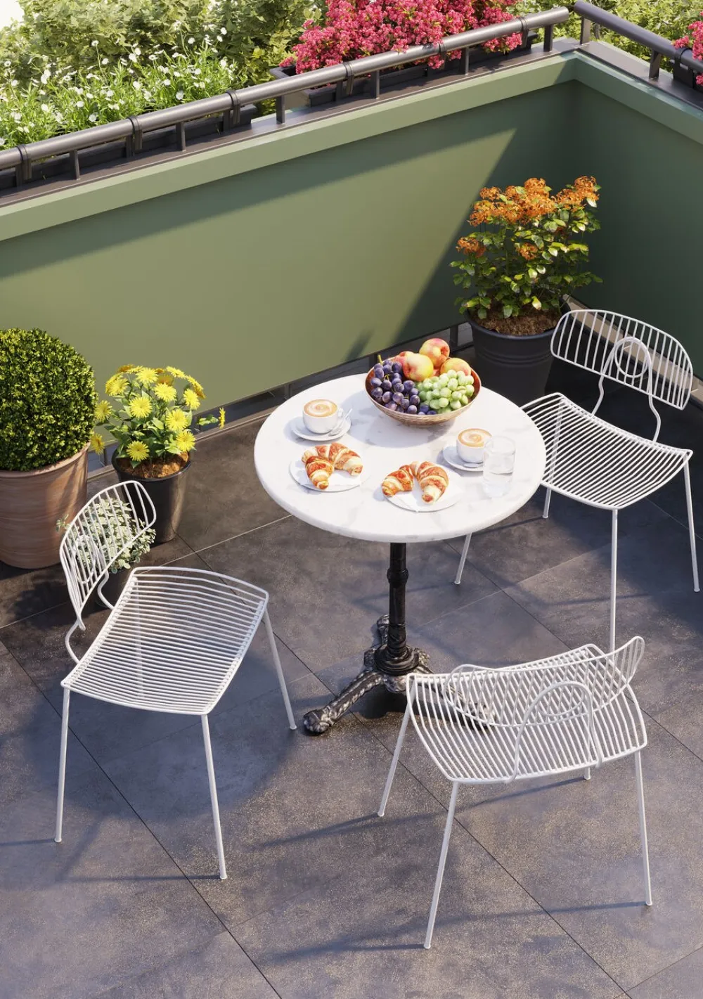 KARE Design Baaripöydät*Bistro Table Kaffeehaus Pyöreä Pöytä, Valkoinen Ø 60