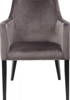 KARE Design Tuolit*Black Mode Velvet Tuoli Käsinojilla, Harmaa