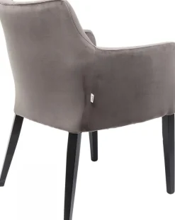 KARE Design Tuolit*Black Mode Velvet Tuoli Käsinojilla, Harmaa