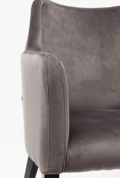 KARE Design Tuolit*Black Mode Velvet Tuoli Käsinojilla, Harmaa