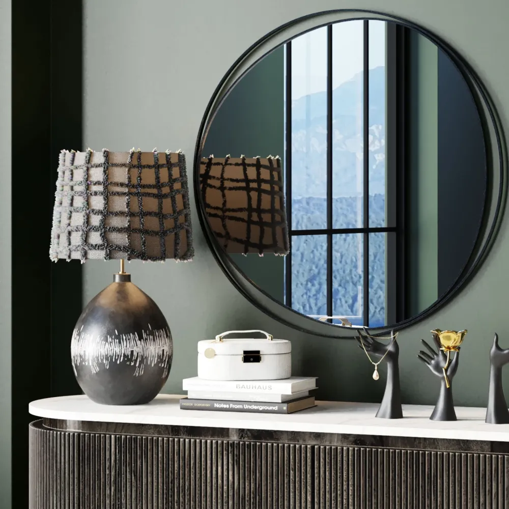 KARE Design Peilit*Bonita Seinäpeili, Musta Ø80cm