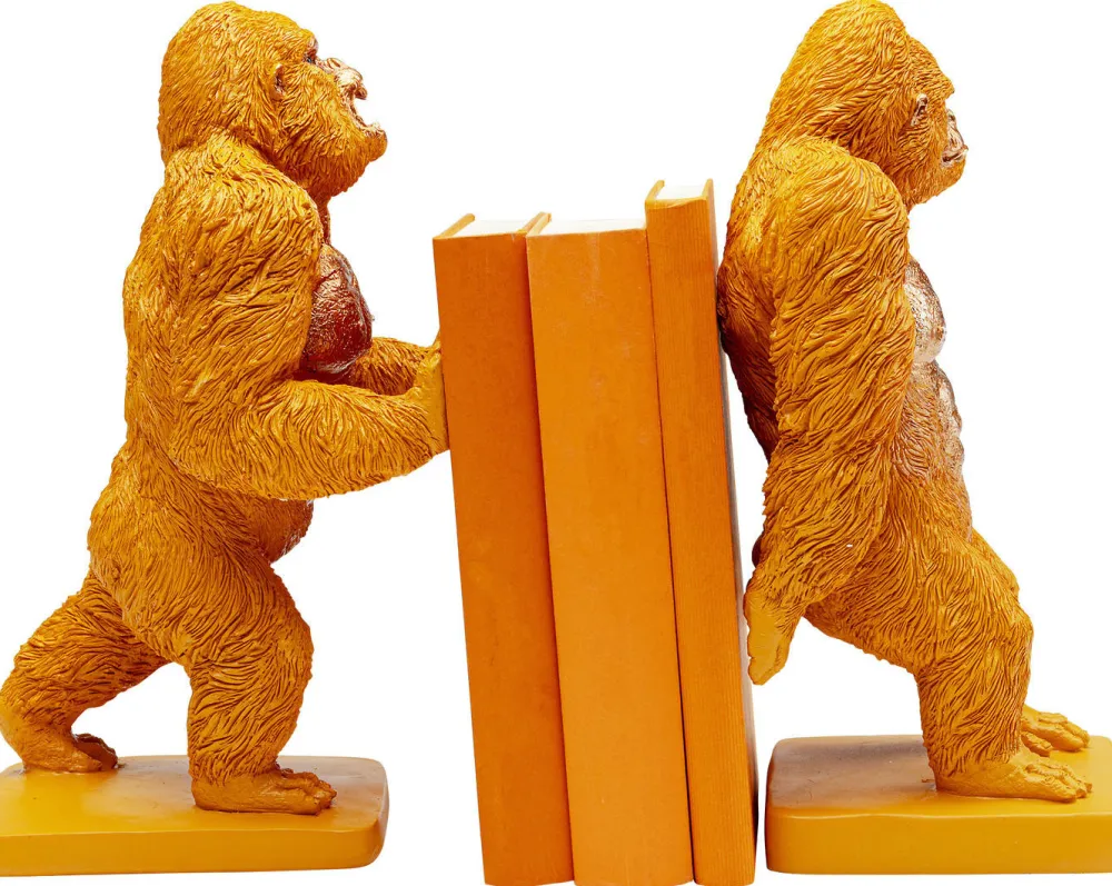 KARE Design Kirjatuet*Bookend Gorilla Orange (2/Set)