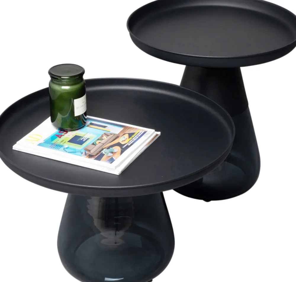 KARE Design Sohvapöydät|Olohuone*Bottiglia Smoke Sivupöytä, MustaØ50cm