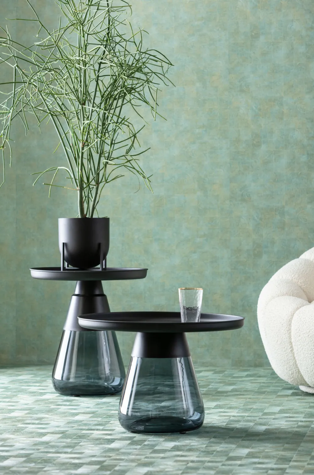 KARE Design Sohvapöydät|Olohuone*Bottiglia Smoke Sivupöytä, MustaØ50cm