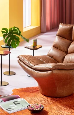 KARE Design Nojatuolit*Bridge Nojatuoli, Nahka, Ruskea