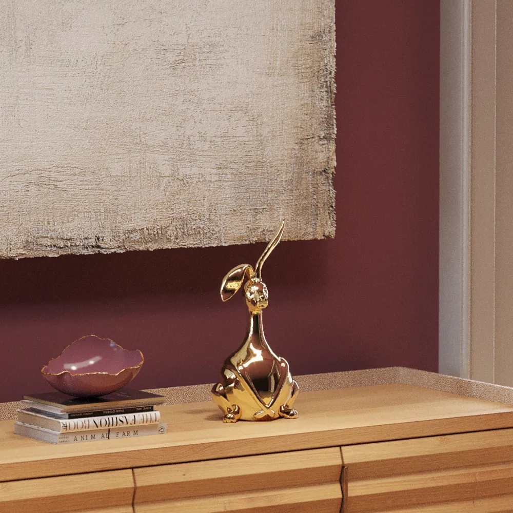 KARE Design Koriste-Esineet*Bunny Pupu Koriste-esine, Kulta 37cm