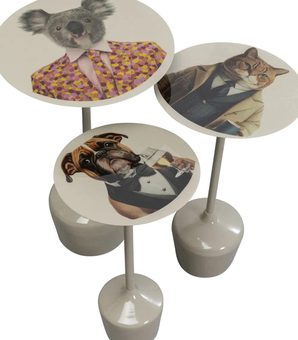 KARE Design Sohvapöydät*Business Animal Sivupöydät (3/Setti)