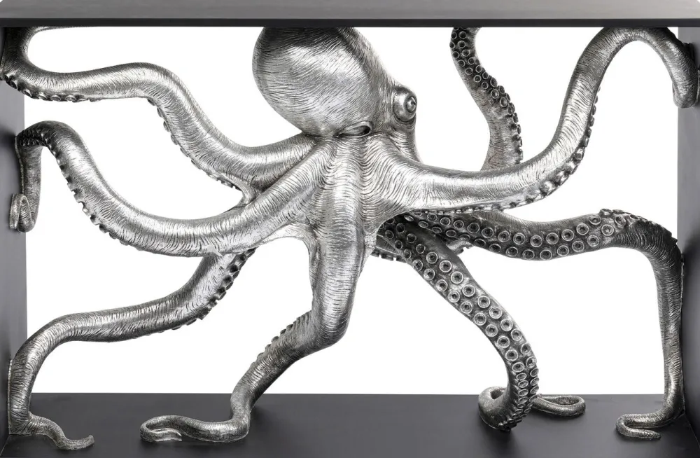 KARE Design Konsolipöydät Ja Sivupöydät*Calmar Mustekala Konsolipöytä, Hopea/musta 124x85cm