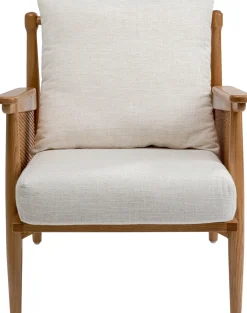 KARE Design Nojatuolit*Cane Tuoli Käsinojilla - Saarni Massiivipuuta, Kangasverhoilu