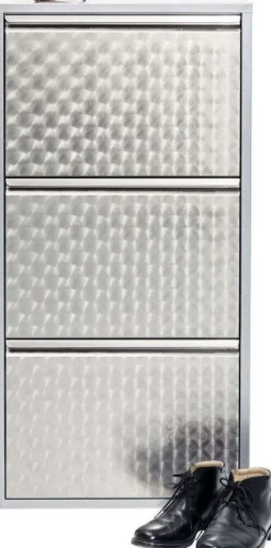 KARE Design Kenkäkaapit*Caruso 3 Kenkäkaappi, Harjattu Hopea