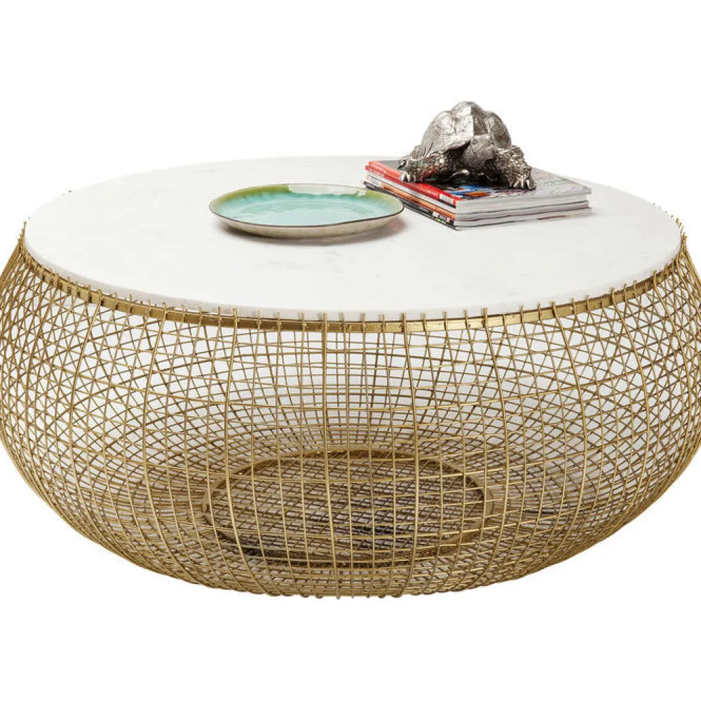 KARE Design Sohvapöydät*Cesta Marble Sohvapöytä, Kulta Ø100cm