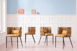 KARE Design Tuolit*Cheerio Tuoli Käsinojilla, Keltainen (sis. Tyynyn)