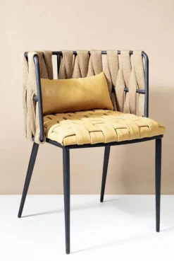 KARE Design Tuolit*Cheerio Tuoli Käsinojilla, Keltainen (sis. Tyynyn)