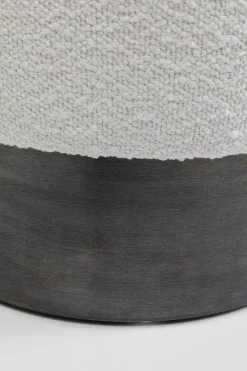 KARE Design Rahit Ja Jakkarat*Cherry Boucle Rahi, Jakkara - Kermanvärinen, Savunharmaa Ø35cm