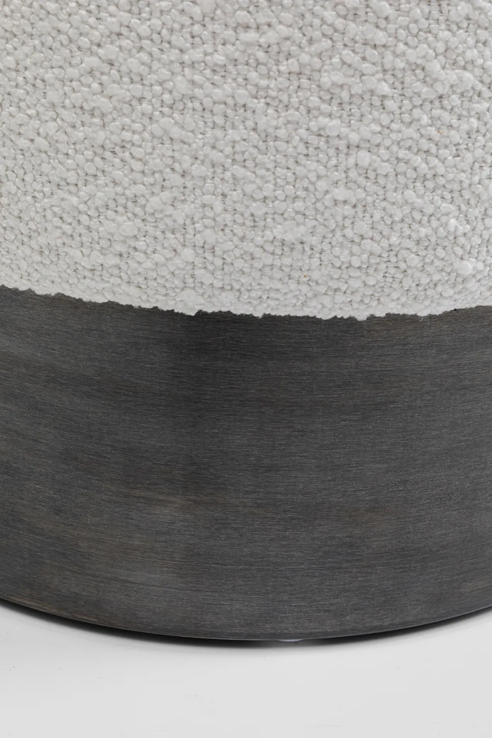 KARE Design Rahit Ja Jakkarat*Cherry Boucle Rahi, Jakkara - Kermanvärinen, Savunharmaa Ø35cm