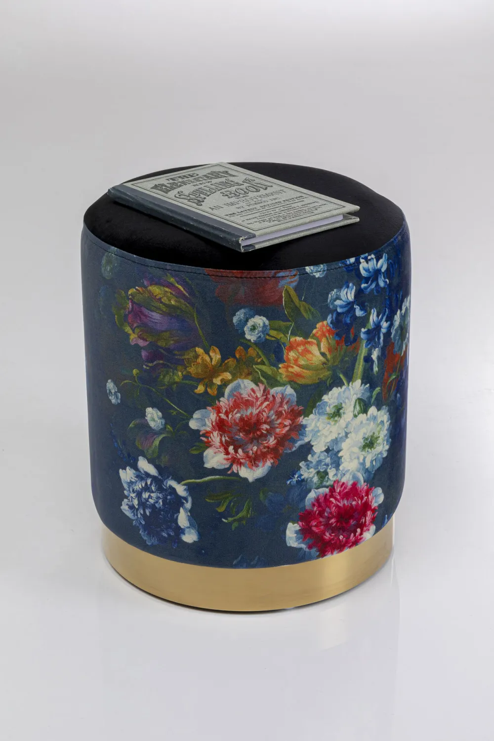 KARE Design Rahit Ja Jakkarat*Cherry Flower Musta Jakkara, Palli, Messinki Ø32cm