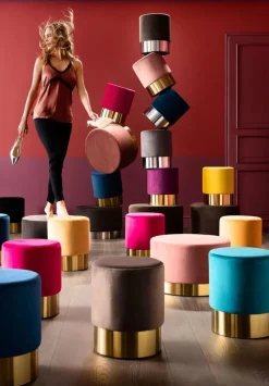 KARE Design Rahit Ja Jakkarat*Cherry Jakkara, Rahi, Mauve/messinki Ø35cm