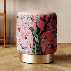 KARE Design Rahit Ja Jakkarat*Cherry Peacock Riikinkukko Jakkara, Palli, Messinki Ø32cm