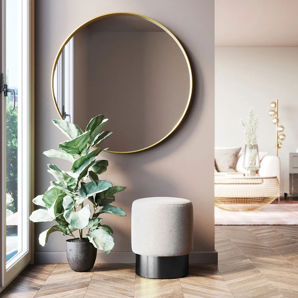 KARE Design Rahit Ja Jakkarat*Cherry Rahi, Jakkara - Kermanvärinen, Musta Ø36cm