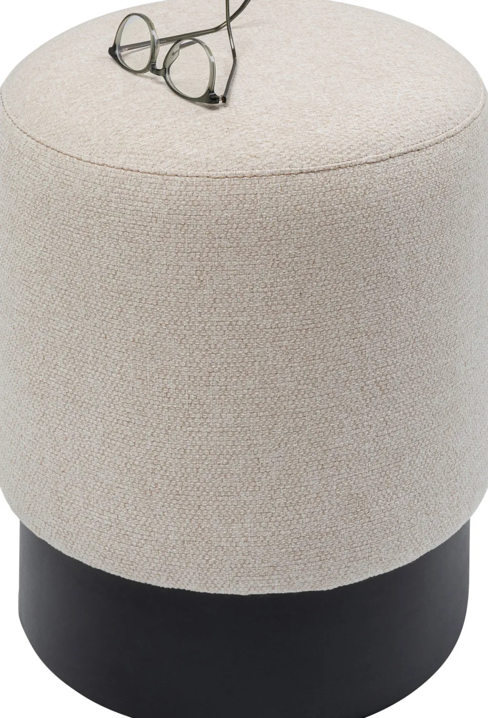 KARE Design Rahit Ja Jakkarat*Cherry Rahi, Jakkara - Kermanvärinen, Musta Ø36cm