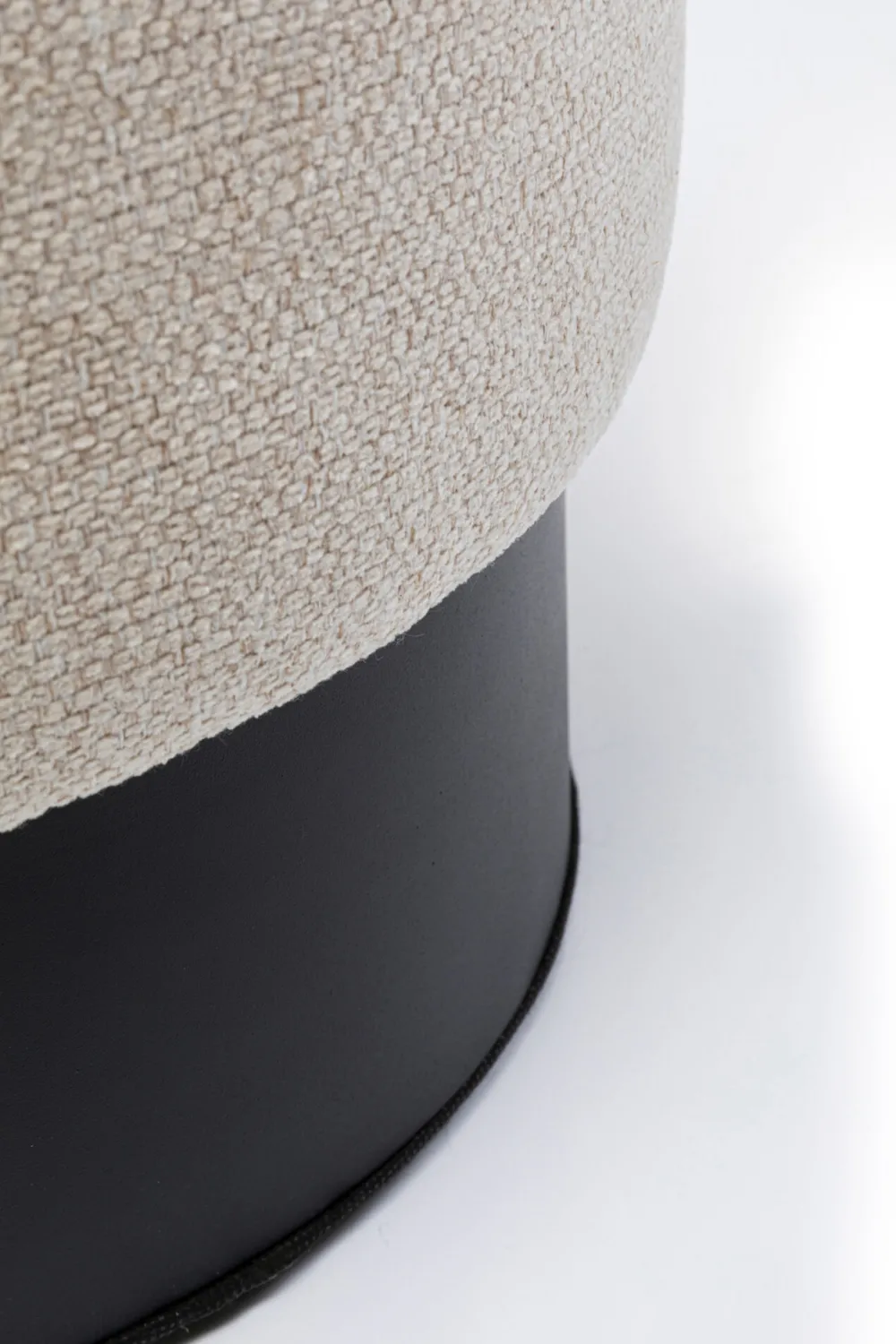 KARE Design Rahit Ja Jakkarat*Cherry Rahi, Jakkara - Kermanvärinen, Musta Ø36cm