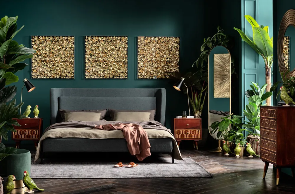 KARE Design Rahit Ja Jakkarat*Cherry Rahi, Jakkara, Tummanvihreä/messinki Ø35cm