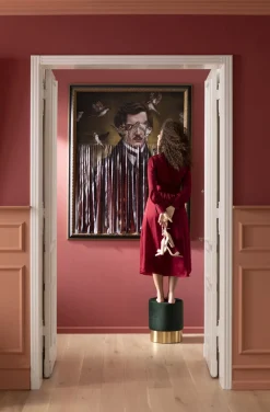 KARE Design Rahit Ja Jakkarat*Cherry Rahi, Jakkara, Tummanvihreä/messinki Ø35cm