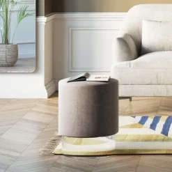 KARE Design Rahit Ja Jakkarat*Cherry Rahi, Jakkara, Vaaleanharmaa/hopea Ø35cm