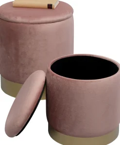 KARE Design Rahit Ja Jakkarat*Cherry Säilytys Jakkara, Roosa, Messinki (2/Setti)