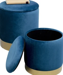 KARE Design Rahit Ja Jakkarat*Cherry Säilytys Jakkara, Sininen, Messinki (2/Setti)