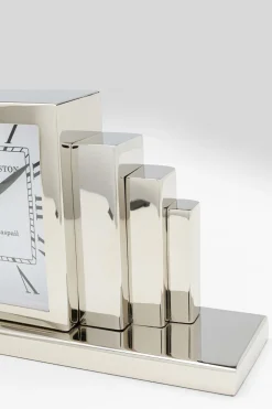 KARE Design Kellot*City Pöytäkello Hopea 33x7cm