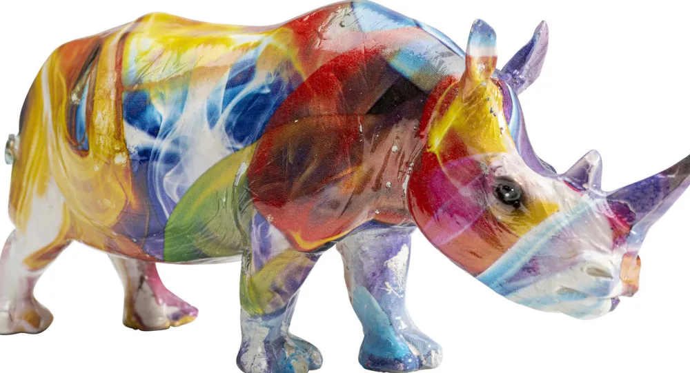 KARE Design Koriste-Esineet*Colored Rhino Sarvikuono Koriste-eisine 17cm