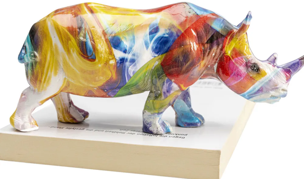 KARE Design Koriste-Esineet*Colored Rhino Sarvikuono Koriste-eisine 17cm