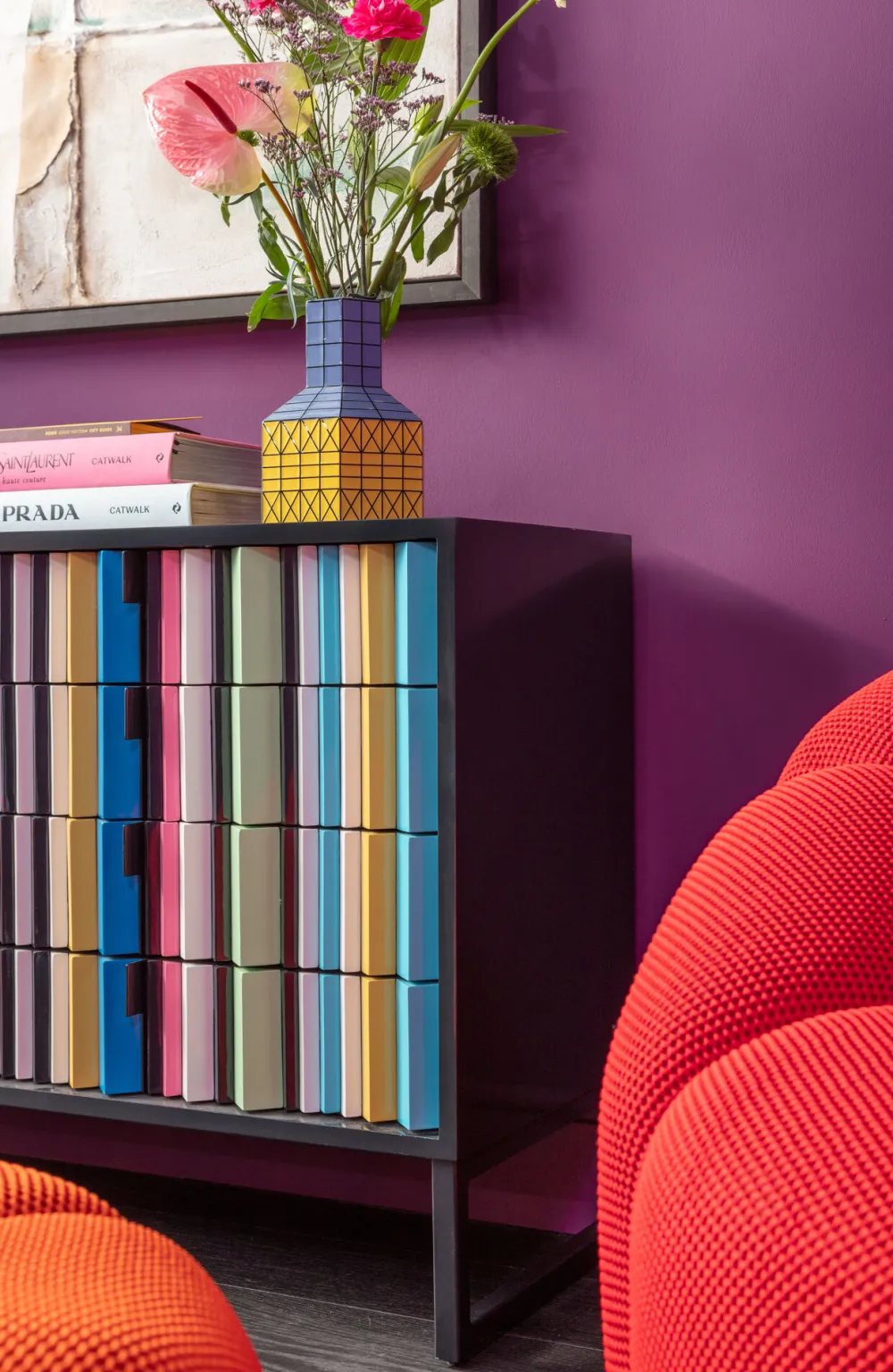 KARE Design Senkit|Olohuone*Concertina Senkki, Sivupöytä - Colore, Monivärinen 186x74cm