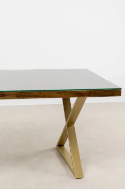 KARE Design Pöydät*Conley Ruokapöytä - Ristikkojalka, Messinki 180x90cm