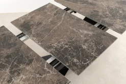 KARE Design Pöydät*Connesso Jatkettava Ruokapöytä, Keraaminen Pöytälevy 200(+60)x100cm