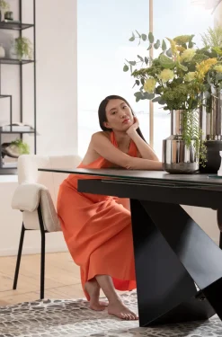 KARE Design Pöydät*Connesso Jatkettava Ruokapöytä, Keraaminen Pöytälevy 200(+60)x100cm