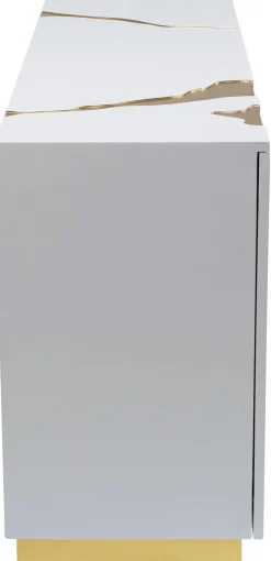 KARE Design Senkit|Lipastot*Cracked Senkki, Sivupöytä - Valkoinen/kulta 165x80cm