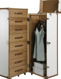 KARE Design Kaapit*Croco Cosmopolitan Matka-arkku Vaatekaappi, Valkoinen