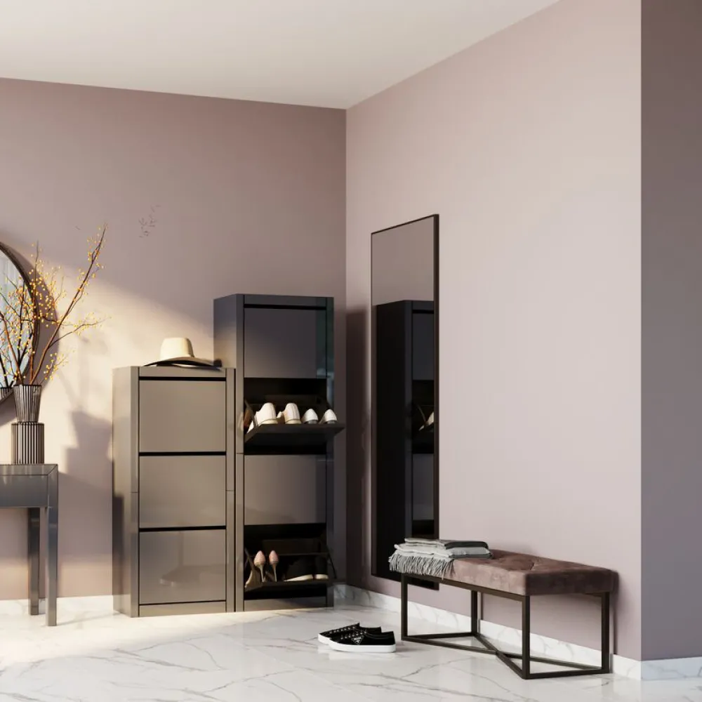 KARE Design Penkit*Crossover Penkki Harmaa/musta 90x40cm