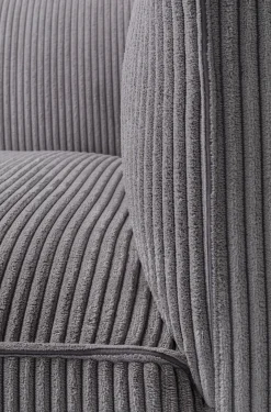 KARE Design Sohvat|Olohuone*Cubetto Cord Sohva 3-istuttava - Vaaleanharmaa 220cm