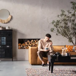 KARE Design Sohvat*Cubetto Sohva, 3-istuttava, Samettia, Ruskea 220cm