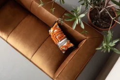 KARE Design Sohvat*Cubetto Sohva, 3-istuttava, Samettia, Ruskea 220cm