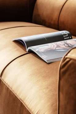 KARE Design Sohvat*Cubetto Sohva, 3-istuttava, Samettia, Ruskea 220cm