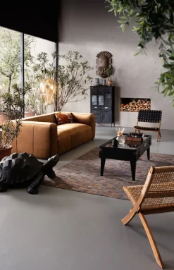 KARE Design Sohvat*Cubetto Sohva, 3-istuttava, Samettia, Ruskea 220cm