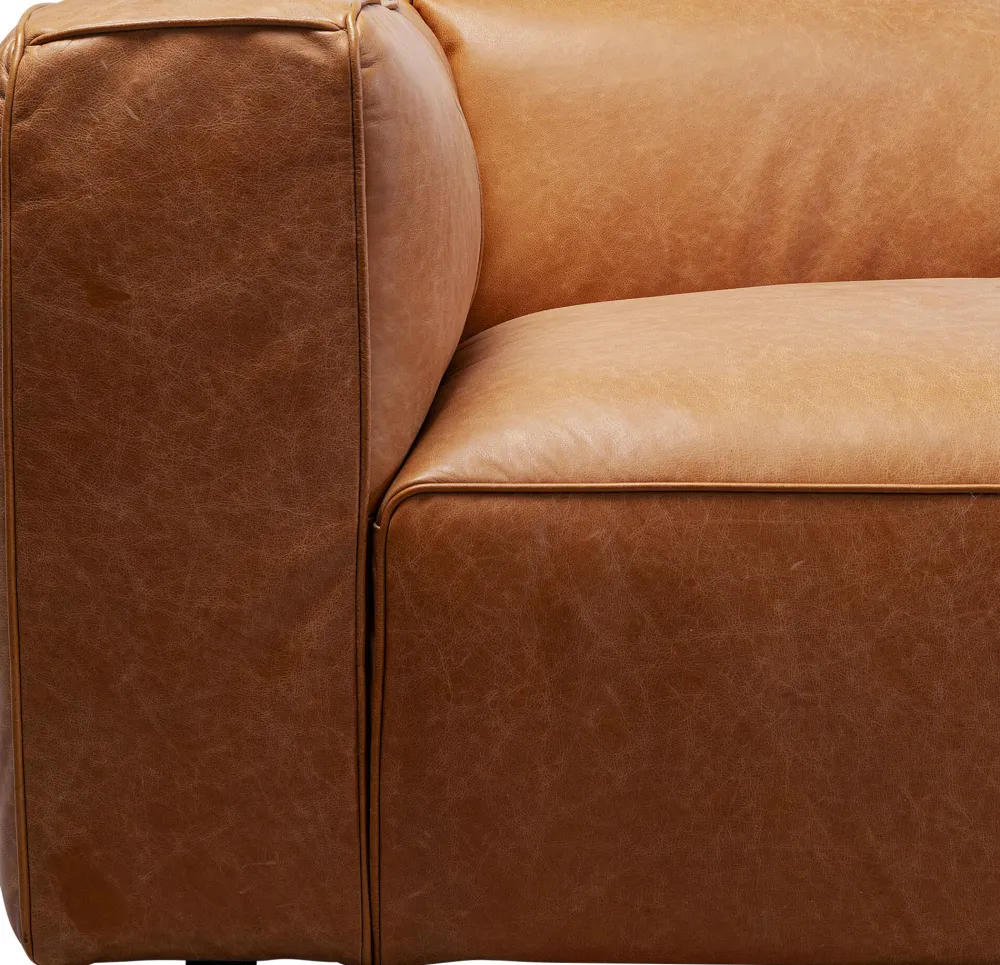 KARE Design Sohvat|Olohuone*Cubetto Sohva, Nahkaa Vaalean Ruskea 220cm