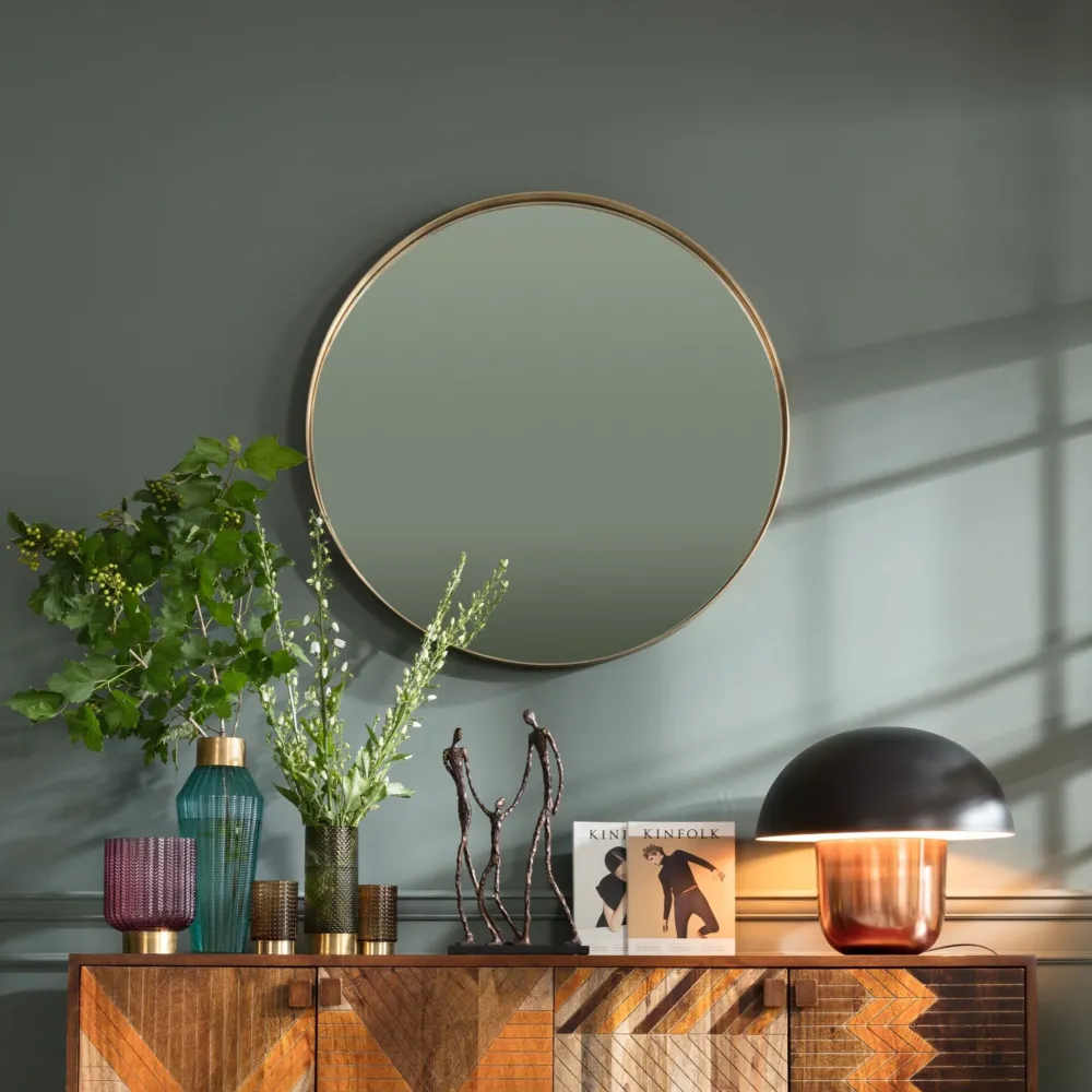 KARE Design Peilit*Curve MO Peili Messinki Ø100