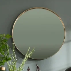 KARE Design Peilit*Curve Pyöreä Peili, Messinki Ø100cm