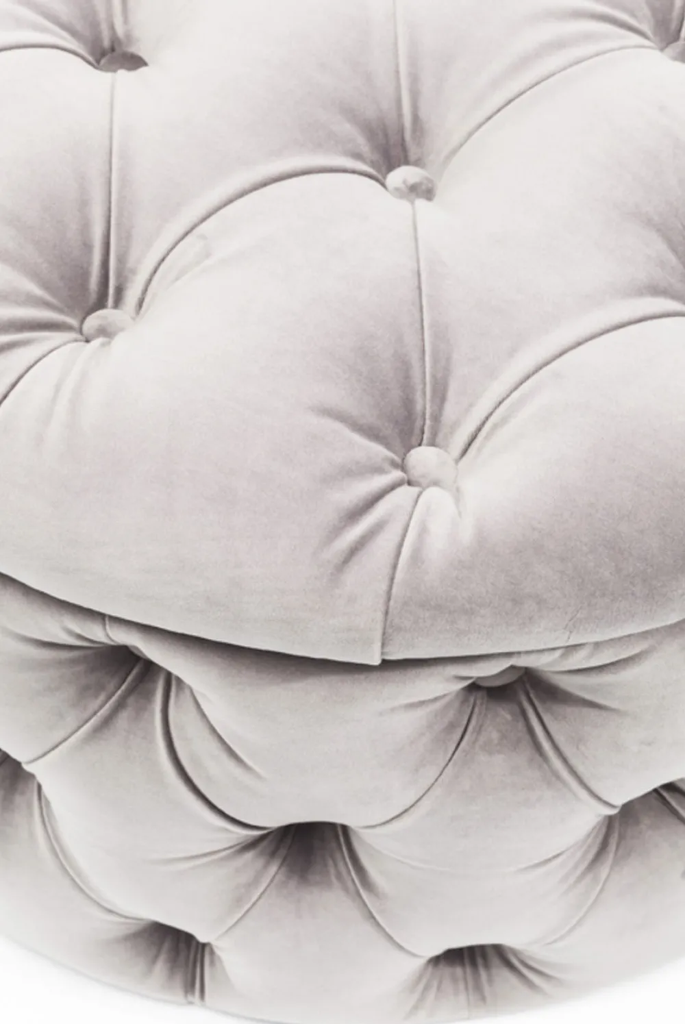 KARE Design Rahit Ja Jakkarat*Desire Round Velvet Jakkara, Rahi, Hopea