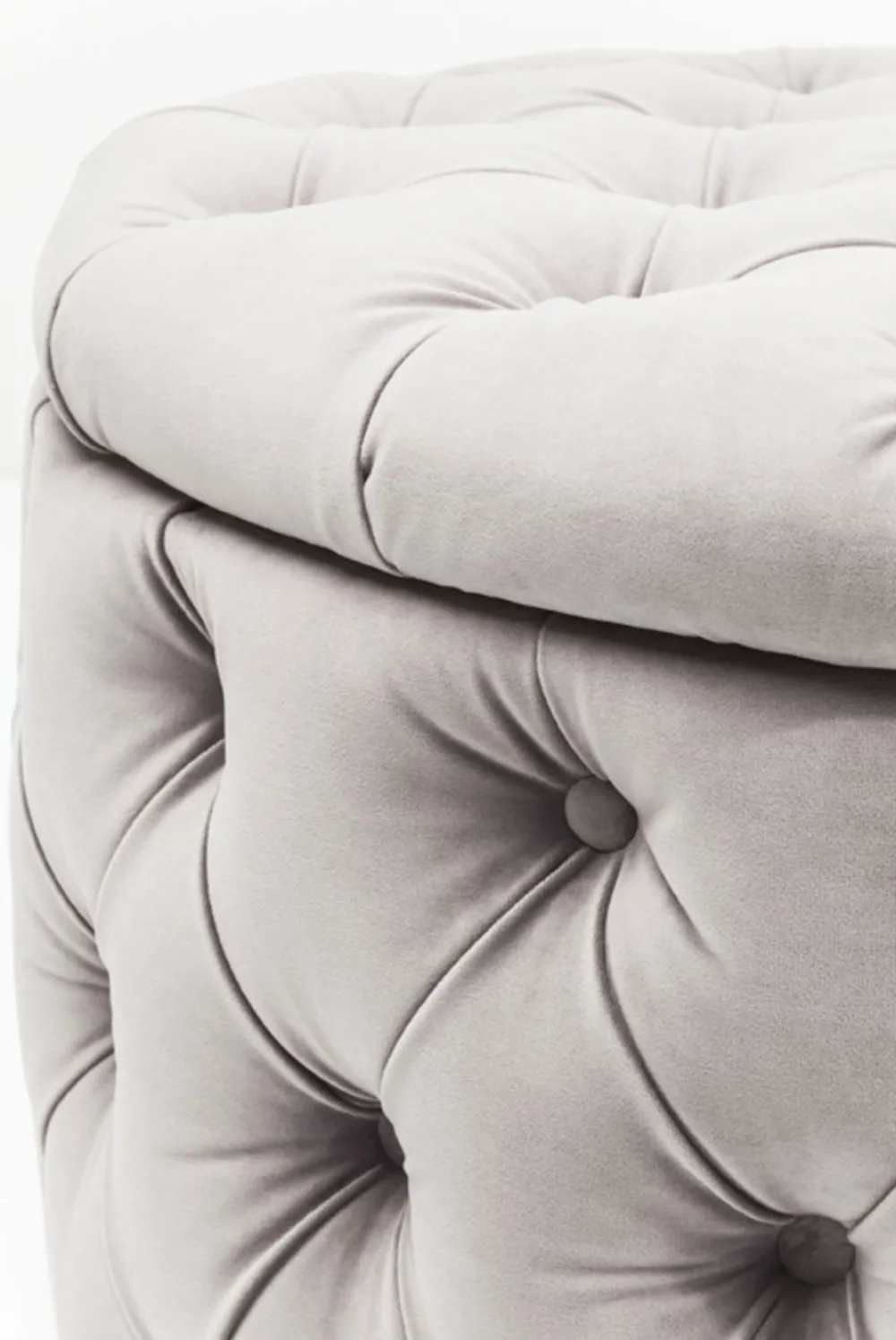 KARE Design Rahit Ja Jakkarat*Desire Round Velvet Jakkara, Rahi, Hopea